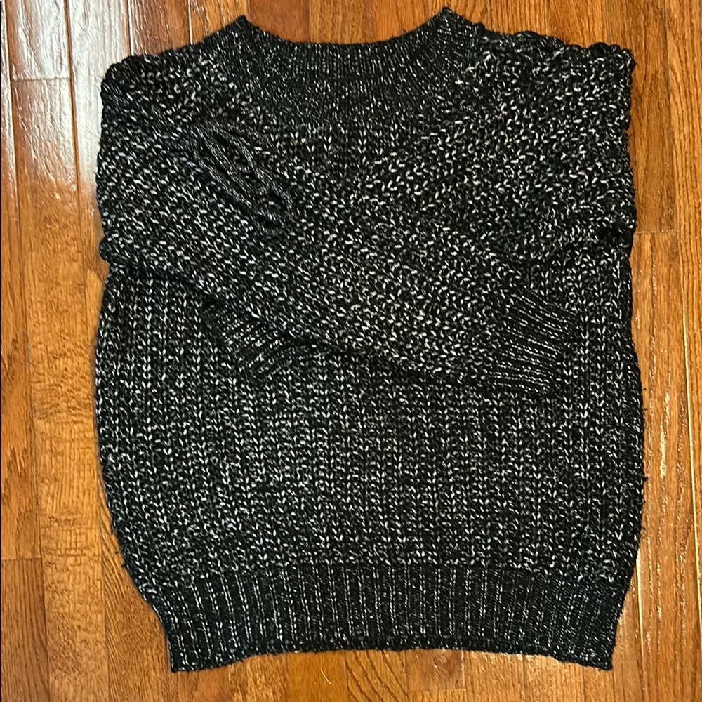 Women's Black and Silver Sweater